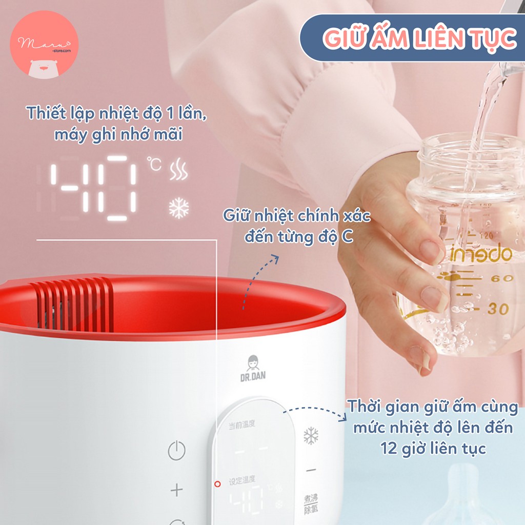 Bình đun nước pha sữa điều chỉnh nhiệt độ giữ ấm 24h | DRDAN