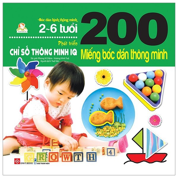 Sách 200 Miếng Bóc Dán Thông Minh - Phát Triển Chỉ Số Thông Minh IQ (2-6 Tuổi)