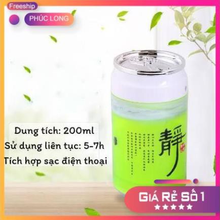 Hàng Cao Cấp - Máy Phun Sương, Tinh Dầu Hình Lon Nước Tạo Độ Ẩm Cho Phòng Điều Hòa