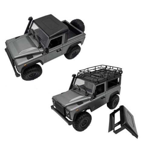 Xe Jeep địa hình MN99S 1:12 2.4Ghz 4WD Mô hình xe ô t0ô bán tải RC Leo trèo 2 cầu màu xám Nâng cấp xe đèn Led  MN99, D90