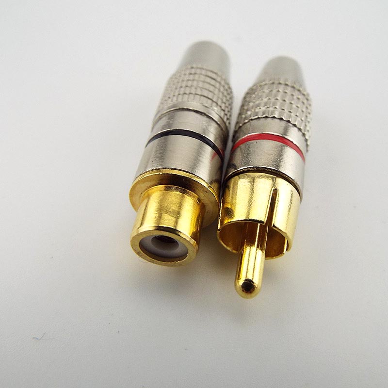 Set 4 Đầu Nối RCA Mạ Vàng Từ Đầu Đực Sang Đầu Cái RCA Đầu Cái