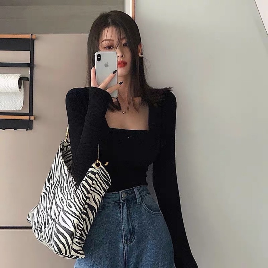 Áo Croptop Body Cổ Chữ U Cực sexy Quyến Rũ