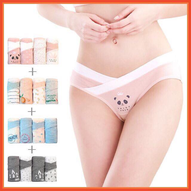 Sét 4 Quần Lót Bầu cạp chéo ( CS101 ) coton sịn siêu cute ( túi zip)