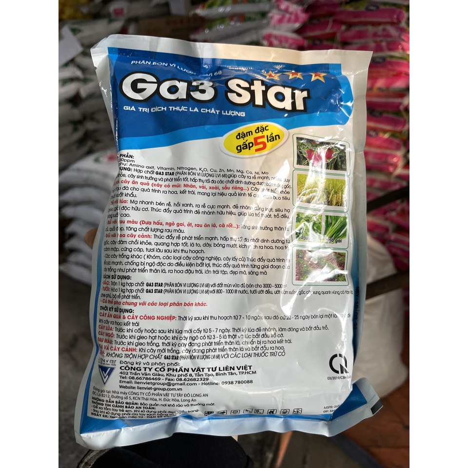 Phân bón vi lượng VLI 68 Ga3 Star gói 1kg đậm đặc gấp 5 lần