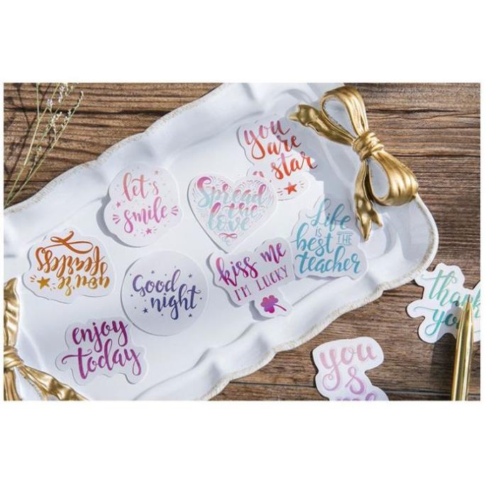 Bộ 46 Sticker Hàn Quốc Chữ Viết dán trang trí E03