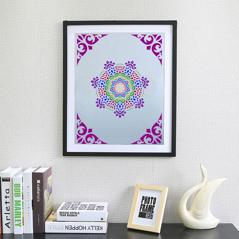 Bộ 7 Khuôn Vẽ Tranh Bằng Nhựa PET Họa Tiết Mandala Độc Đáo Cho Bé