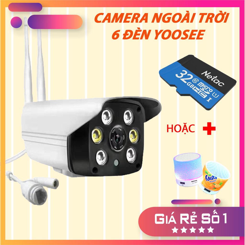 CAMERA GIÁM SÁT NGOÀI TRỜI | 6 ĐÈN LED | 1080 P FULL HD | GHI ÂM HÌNH ẢNH - GIỌNG NÓI