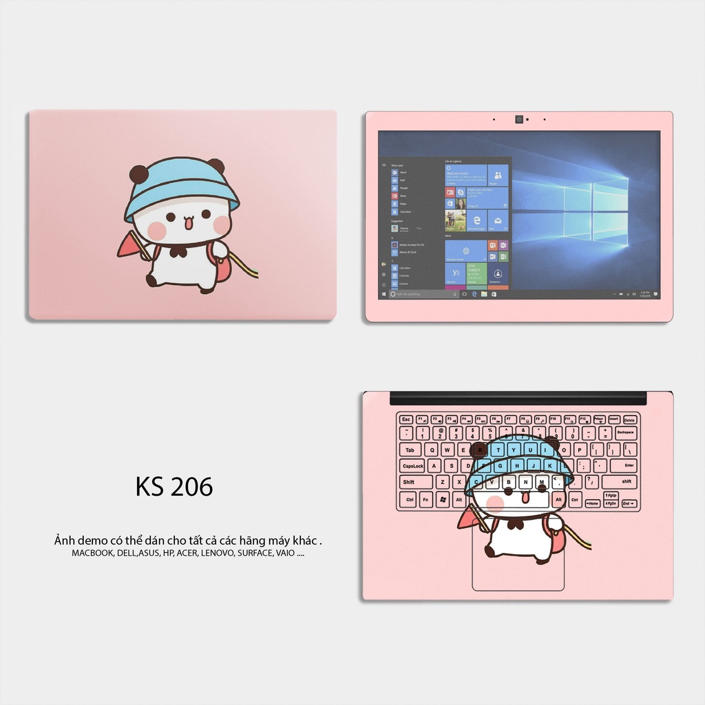 Decal Dán Laptop - Mẫu KS 206 - Skin dán laptop dành cho mọi loại máy - Lột bỏ không bị để lại keo