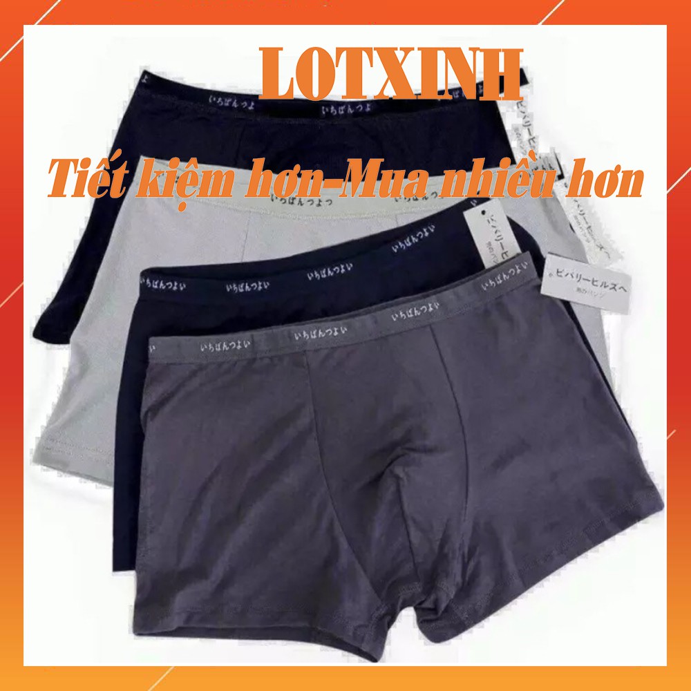 Quần sịp đùi nam hàng cao cấp vải cotton - Quần boxer nam đẹp thoáng mát, co giãn hàng loại 1 xuất nhật LOTNAM07