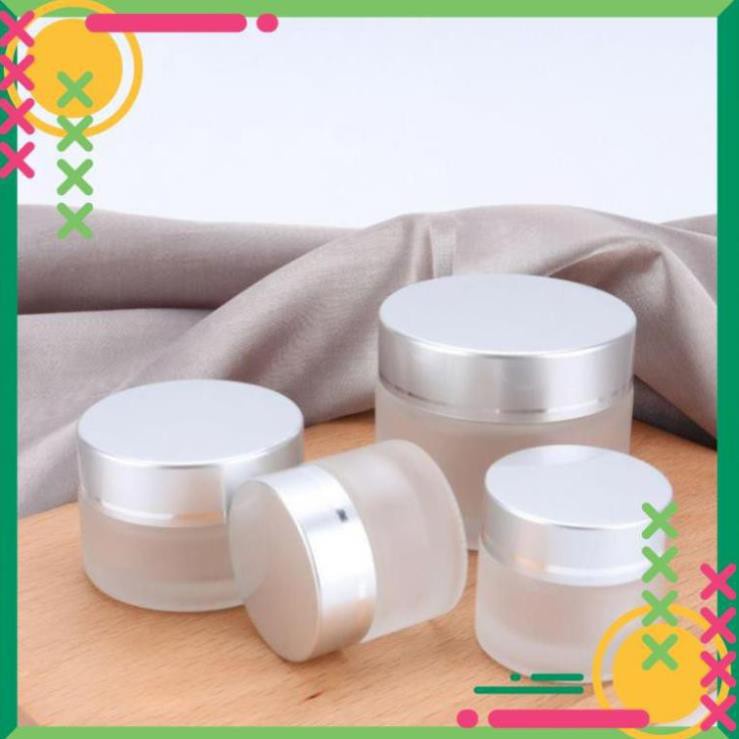 Hủ Đựng Kem ❤ TOP GIÁ RẺ ❤ [5g,10g] Hũ Chiết Mỹ Phẩm Thủy Tinh Nắp Bạc đựng kem , , phụ kiện du lịch