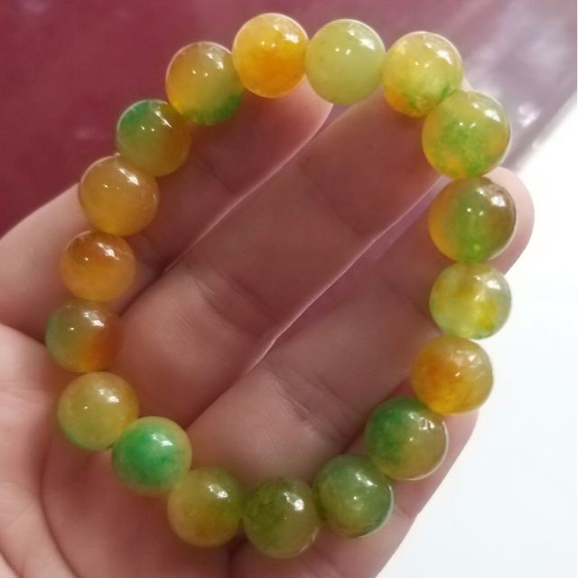 Vòng tay đá màu vàng xanh