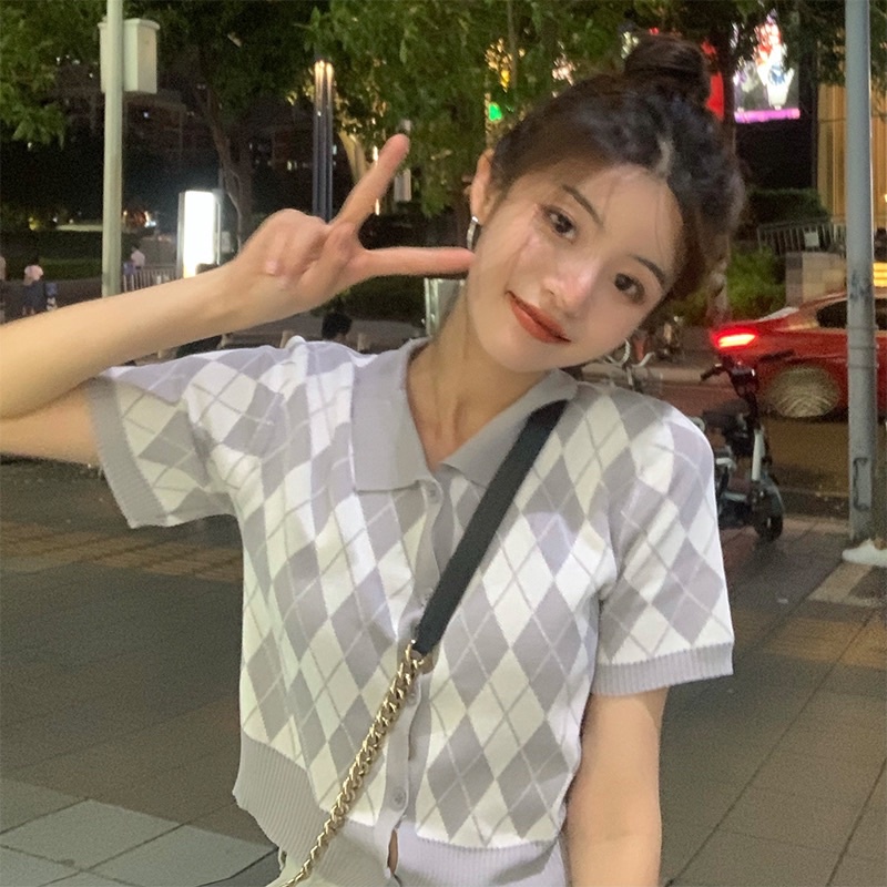 ÁO CROPTOP LEN CỔ POLO