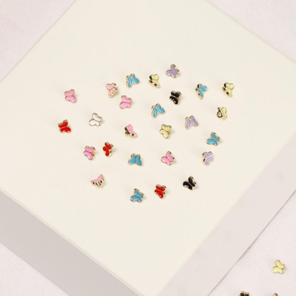 Set 20 Nút Mini Họa Tiết Bướm Làm Quần Áo Búp Bê