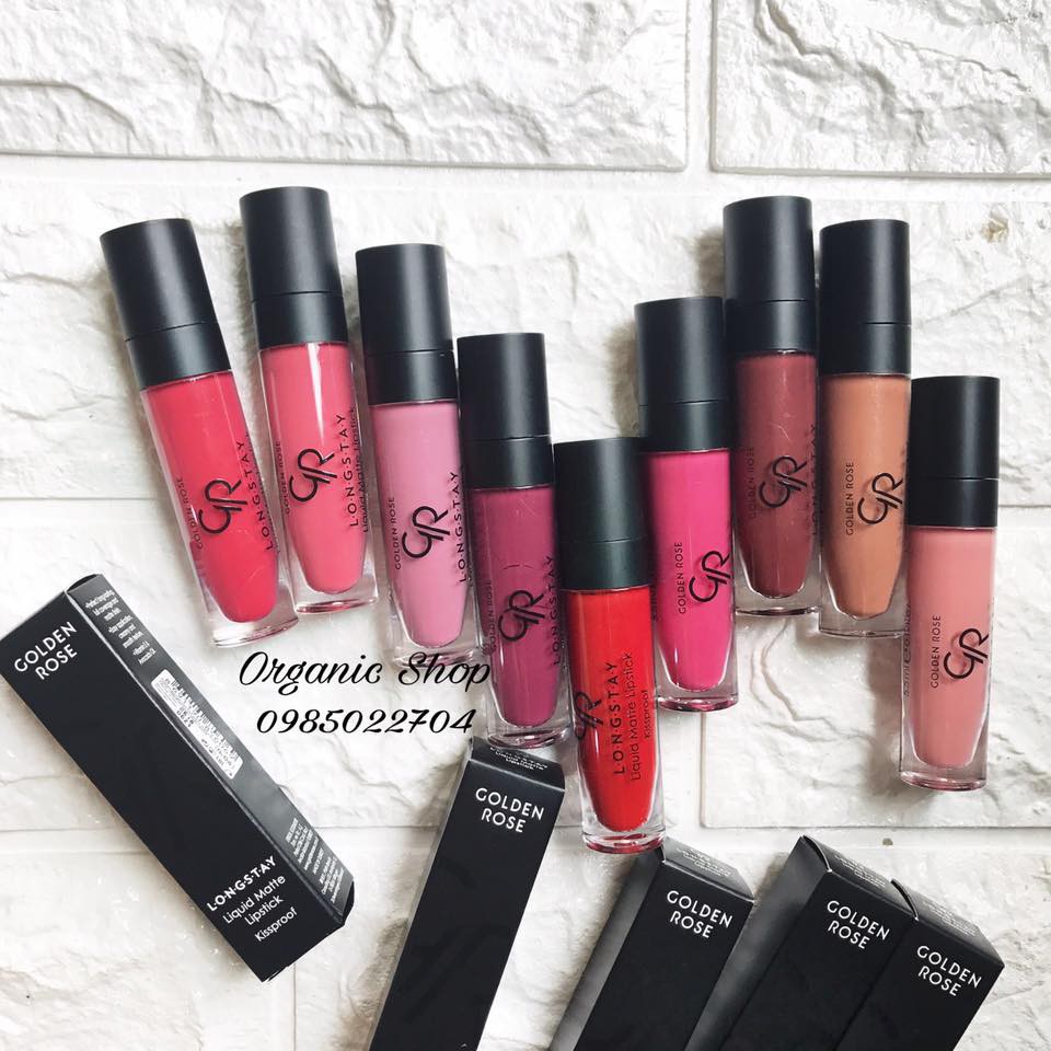 Son kem lì golden rose longstay matte lipstick