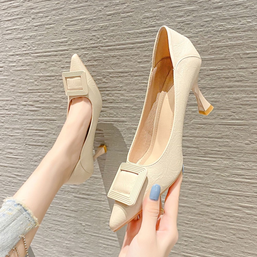 Giày nữ cao gót 7 phân mũi nhọn hàng quảng châu đẹp
