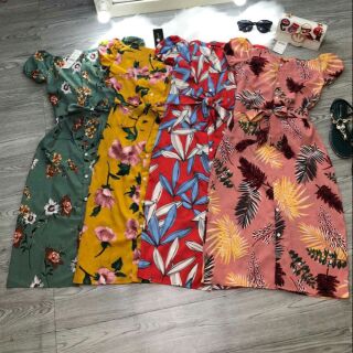 Váy maxi hoa cổ vuông