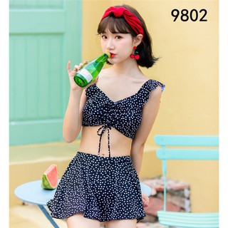 Bộ đồ bơi 2 mảnh chấm bi bikini đi biển Hàn Quốc sexy