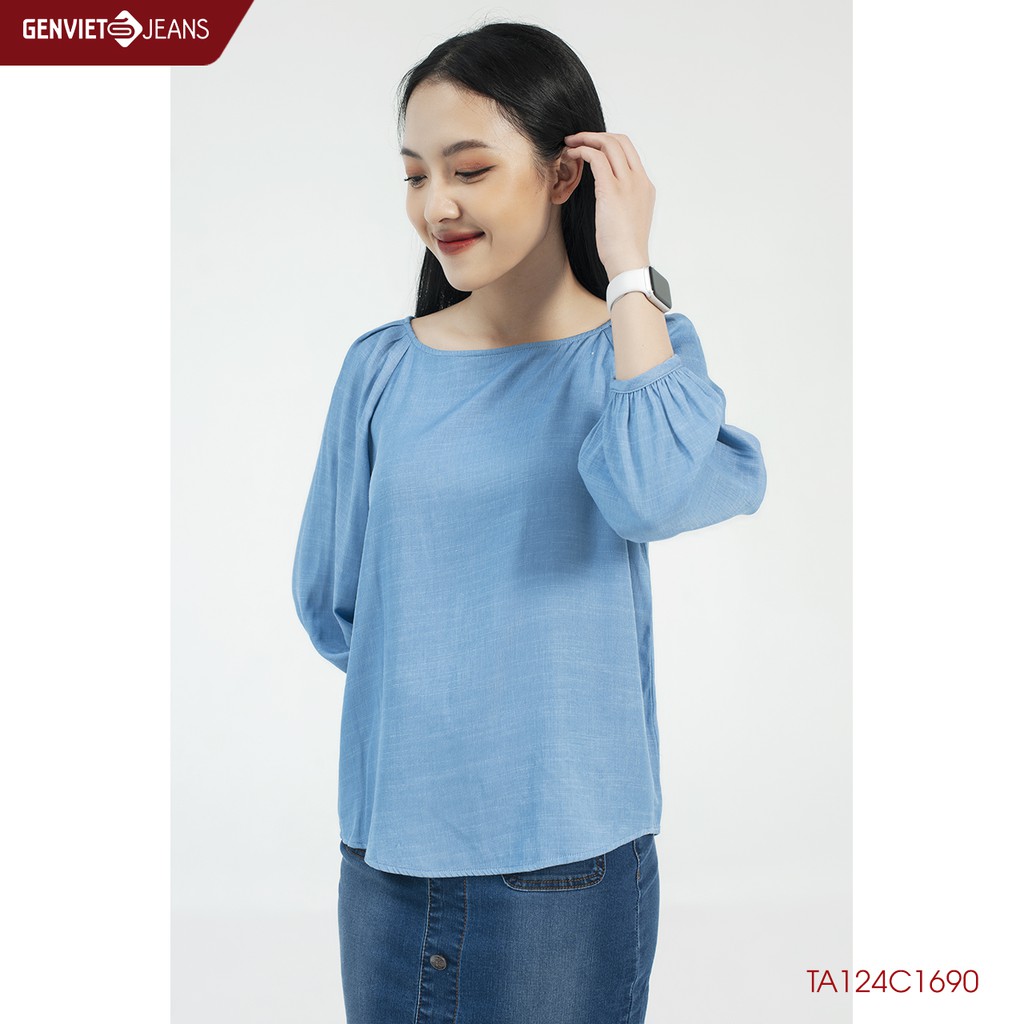 Áo Sơmi Suông Nữ Genviet Trẻ Trung TA124C1690