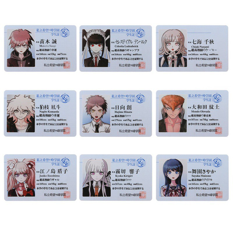 Thẻ Tên Bằng Pvc Họa Tiết Anime Nhật Bản Danganronpa