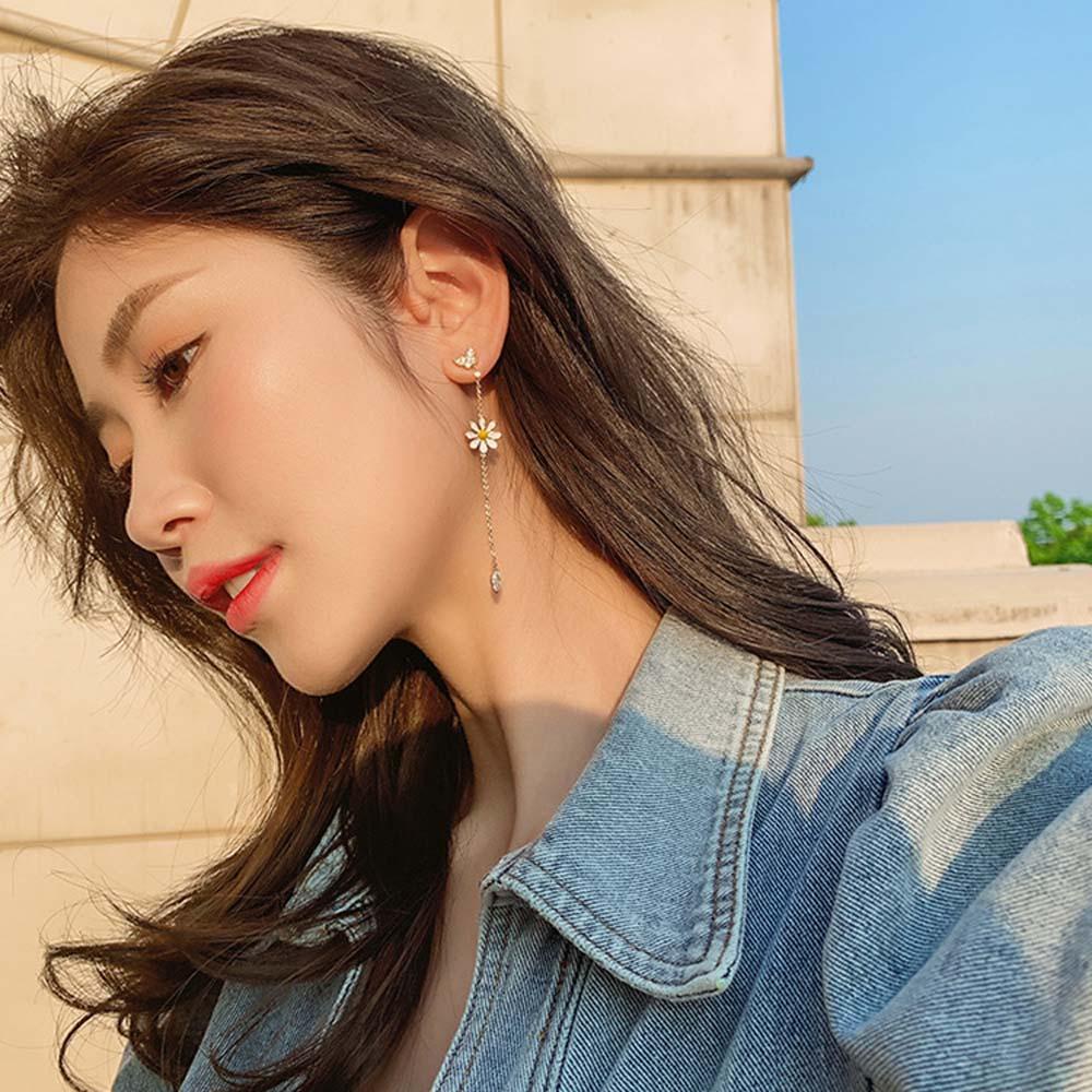 Khuyên Tai CABEZA Hoang Dã Cho Nữ|Bông Tai Dáng Dài Hình Hoa Cúc Gợn Sóng Thời Trang