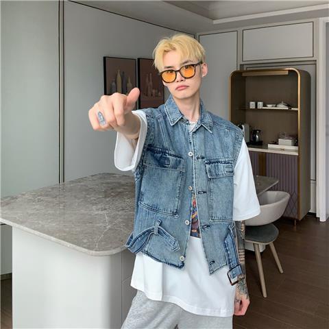 Áo Khoác Denim Không Tay Phong Cách Hàn Quốc Thời Trang Cho Nam