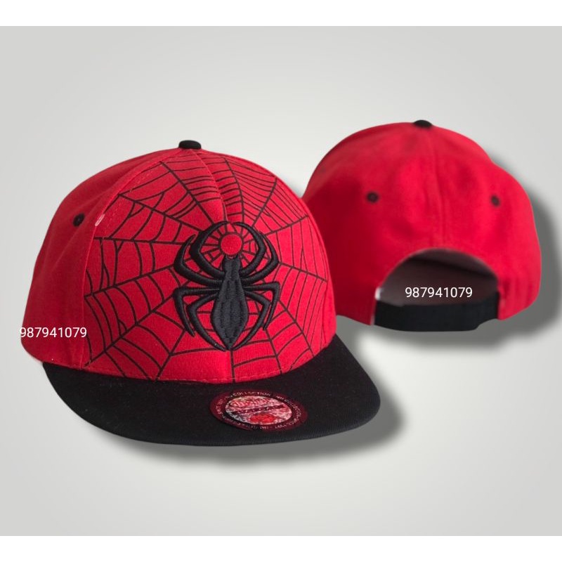 Set Nón hiphop và khẩu trang người nhện màu đỏ cho bé trai từ 2 đến 6 tuổi