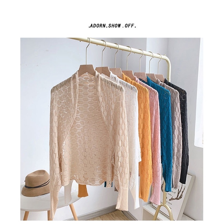 Áo Choàng Chống Nắng Tay Dài Dáng Rộng Thiết Kế Khoét Rỗng Phong Cách Sườn Xám Thời Trang Mùa Hè Cho Nữ