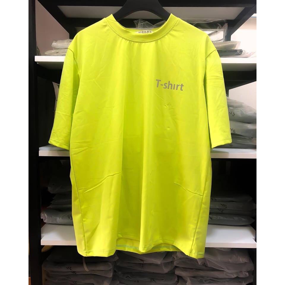 Áo Thun PHẢN QUANG STAFF (Xanh Chuối) - Áo thun tay lỡ form rộng Unisex 38-65kg Nam Nữ  [ẢNH THẬT]