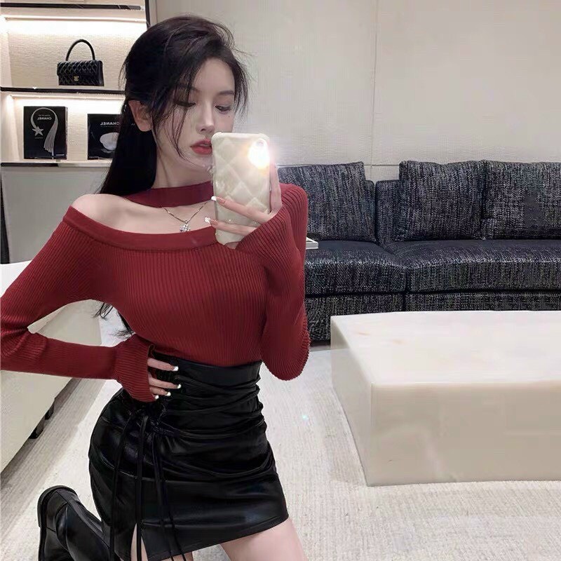 [ HIỀN NHÂN ] ÁO KIỂU NỮ TRỄ VAI PHỐI VIỀN CỔ DÀI TAY CHẤT THUN GÂN CO GIÃN CAO CẤP NITI SIÊU QUYẾN RŨ ĐỈNH CAO