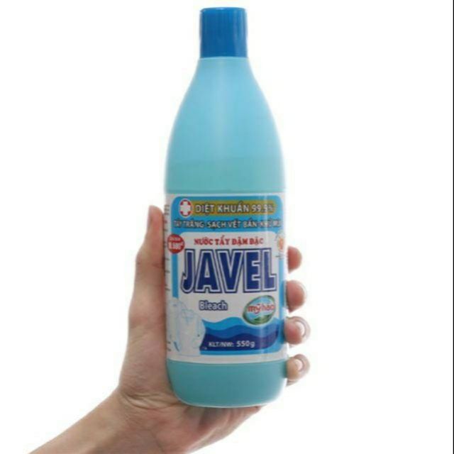 Nước tẩy trắng quần áo Javel trắng sáng chai 300ML/550ML