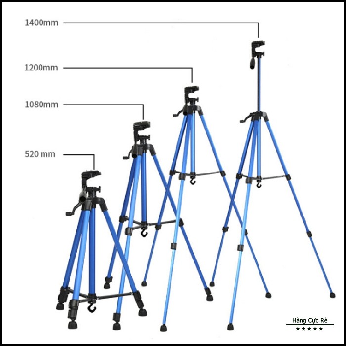 Tripod điện thoại 3 chân loại Tốt, độ cao lên đến 1m5 - Chân đế chụp hình máy ảnh 3366 - Shop Hàng Cực Rẻ