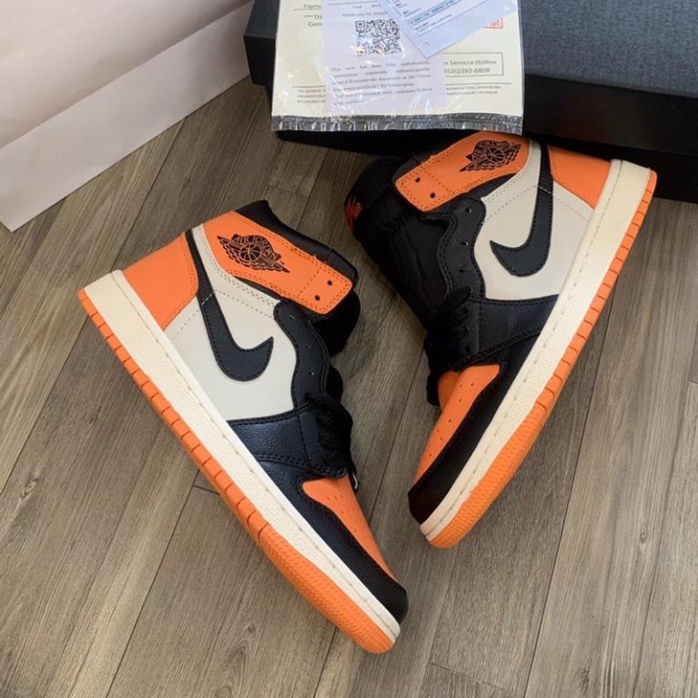 Giày Jordan cổ cao nam nữ màu cam đen ❤️ Giày thể thao sneaker nam nữ Jordan cao cổ cam đen Full Box