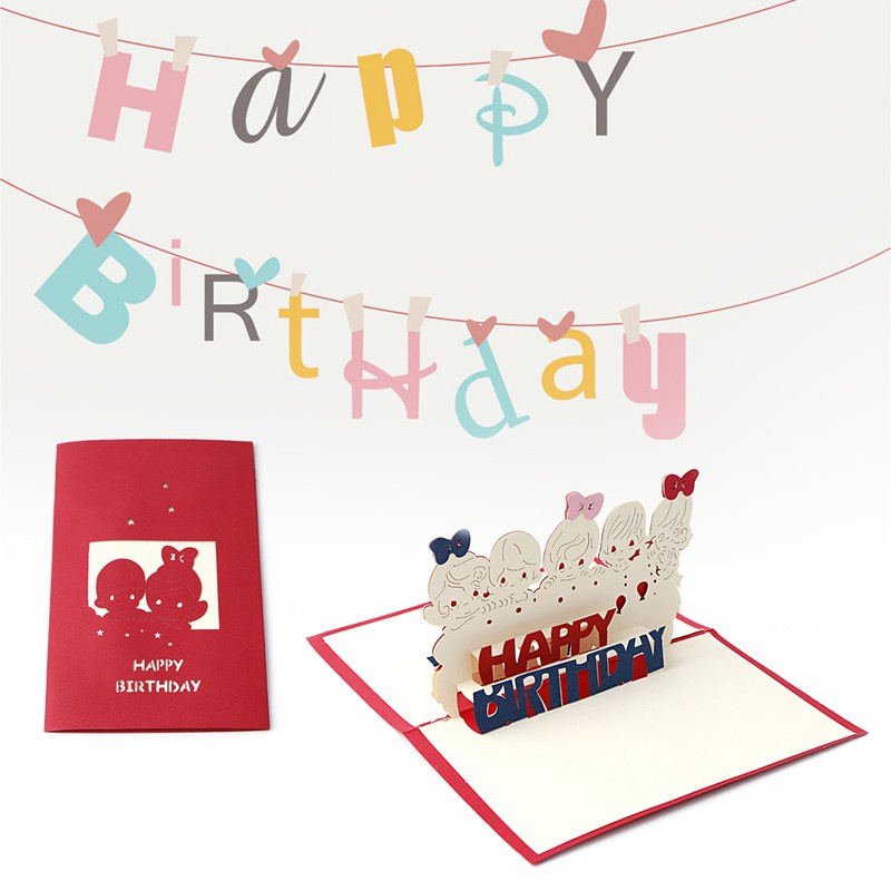 love* 3D Pop Up Greeting Card Handmade Happy Birthday Merry Christmas Card