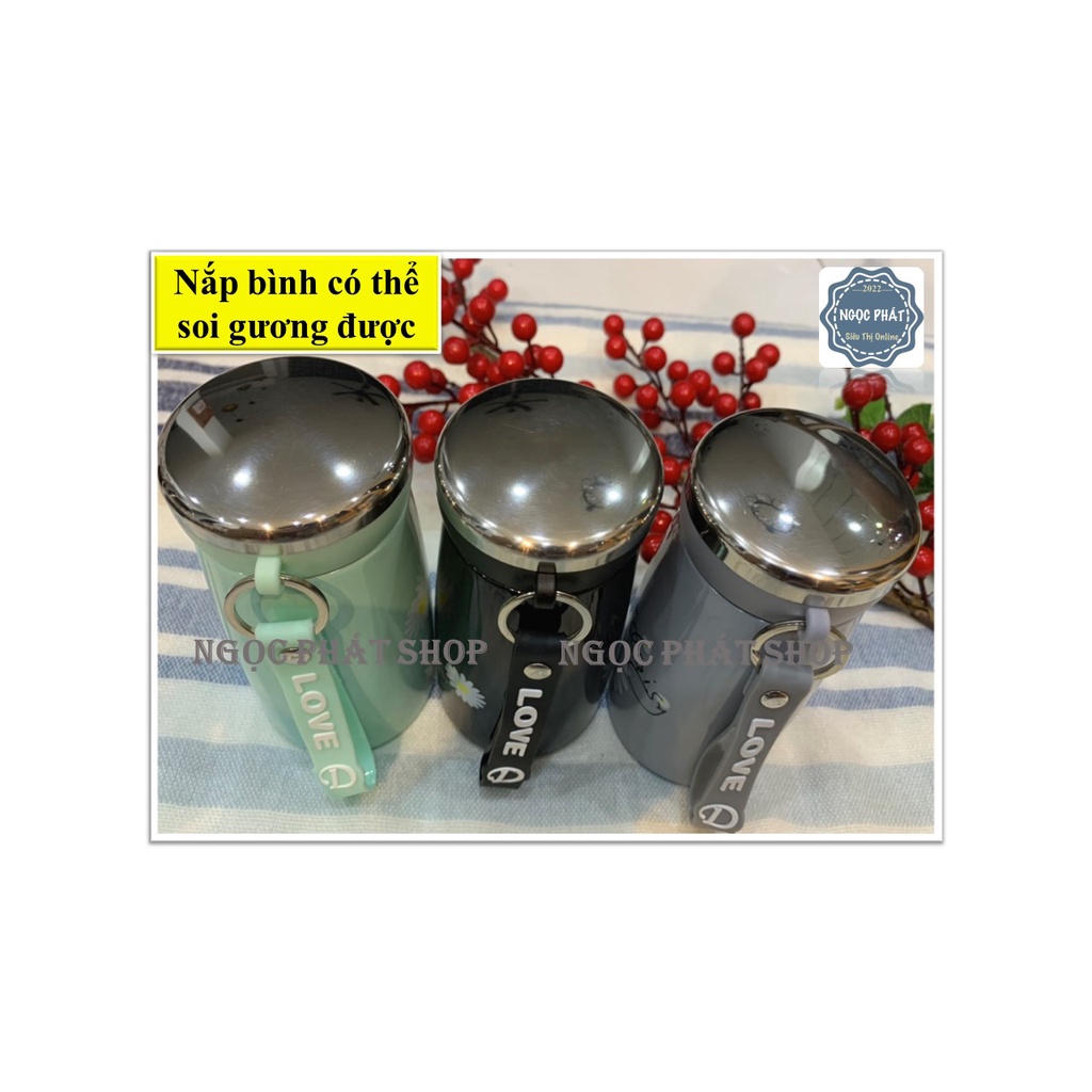 [Sang, xịn, mịn] Bình giữ nhiệt, bình coffee Inox 2 lớp SUS316 dung tích 320ml [Nắp gương soi]