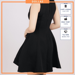 Đầm xoè nữ, váy xoè nữ, váy dáng chữ A thiết kế cao cấp, dài ngang gối, đơn giản sang trọng - dollas