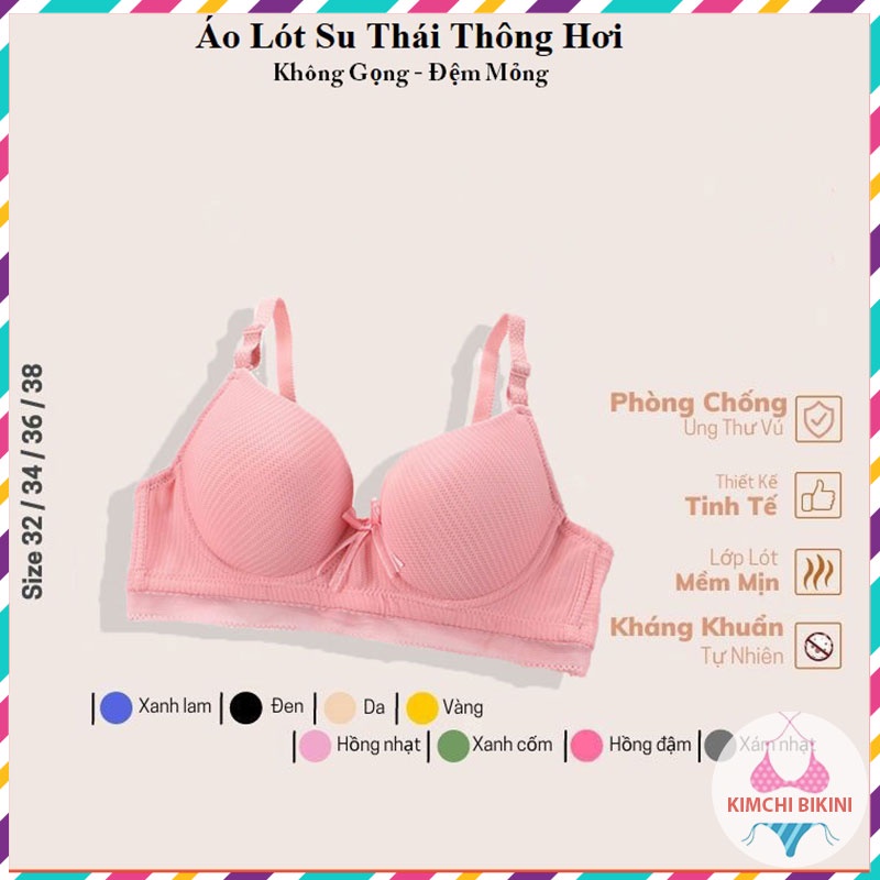 [Hàng Công Ty Thanh Lý] Áo ngực nữ thông hơi không gọng đệm dày thoáng khí mềm mại tôn vòng 1 KIMCHIBIKINI AL034
