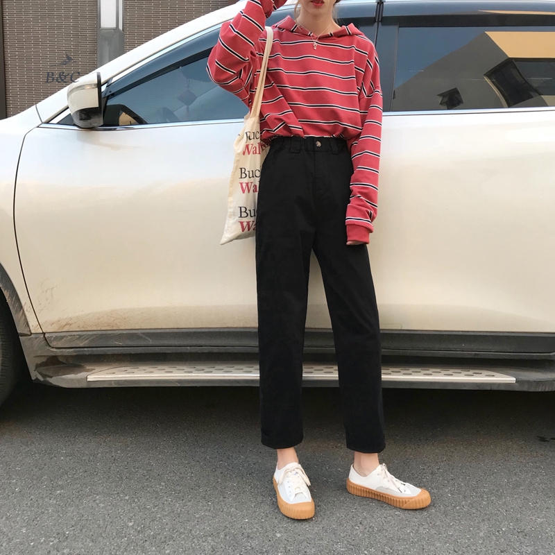 Quần ống rộng lưng thun co giãn kiểu dáng đơn giản | BigBuy360 - bigbuy360.vn