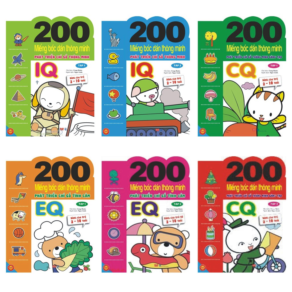SÁCH - 200 miếng bóc dán thông minh ( nhiều chủ đề )