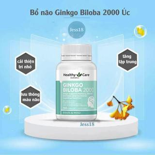 bổ não ginkgo biloba  2000, thuốc bổ não úc healthy care ginkgo biloba, ginko biloba