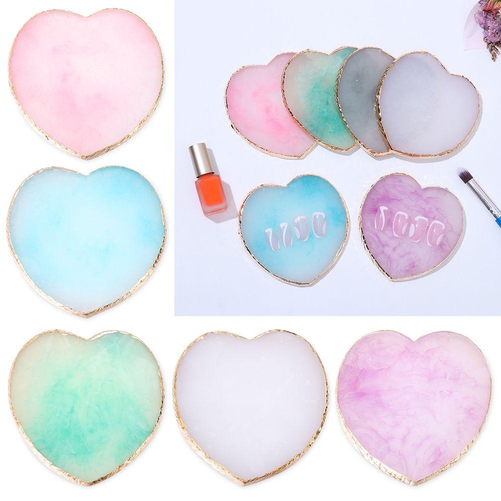 Khay Đựng Màu Sơn Móng Hình Trái Tim|Bảng Pha Màu Sơn Móng Tay Giả