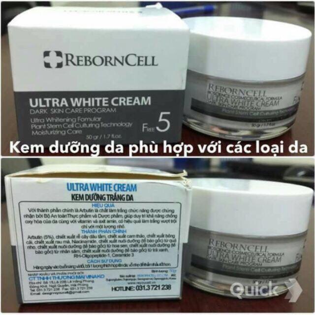 Kem dưỡng trắng da Ultra white cream 