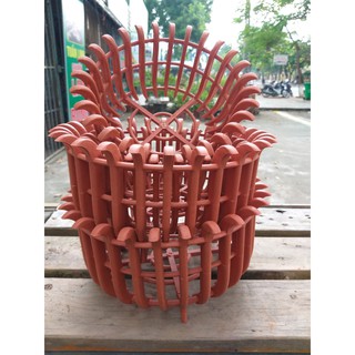 5 CHẬU nhựa giả gỗ trồng lan - đường kính 19cm x ciều cao 7cm