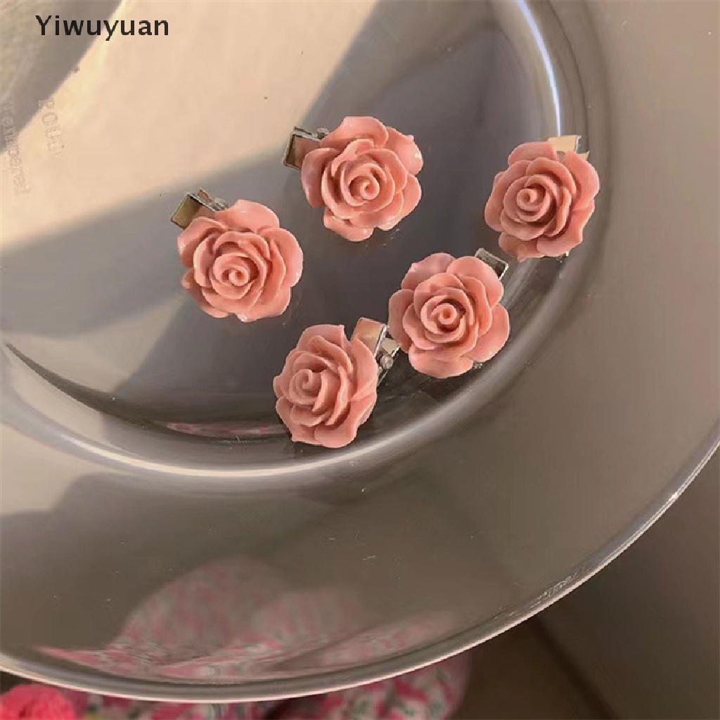 &lt; Yiwuyuan &gt; Kẹp Tóc Hình Hoa Hồng Đào Ngọt Ngào Dễ Thương Cho Bé Gái Đang Giảm Giá