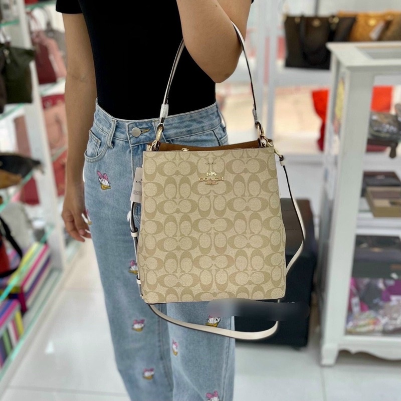 Túi COACH 91512 TOWN BUCKET BAG IN SIGNATURE CANVAS