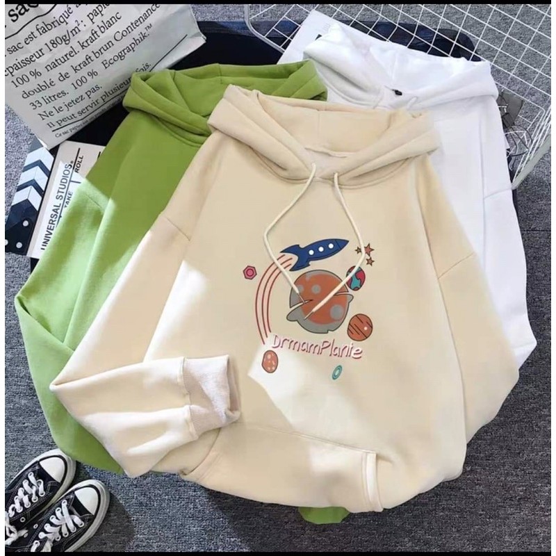 áo hoodie nỉ bông vũ trụ tên lửa, áo hodie trở về hàng tinh