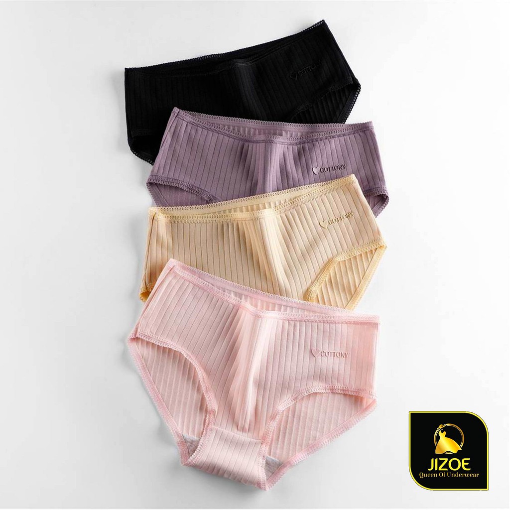 Quần lót nữ 100% cotton ren eo gợi cảm xuất Nhật giá rẻ QLT13