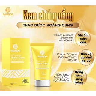 Kem Chống Nắng Kiêm Dưỡng Trắng Da Bamboo SpF50+ chống lại các tia uva,uvb&hev