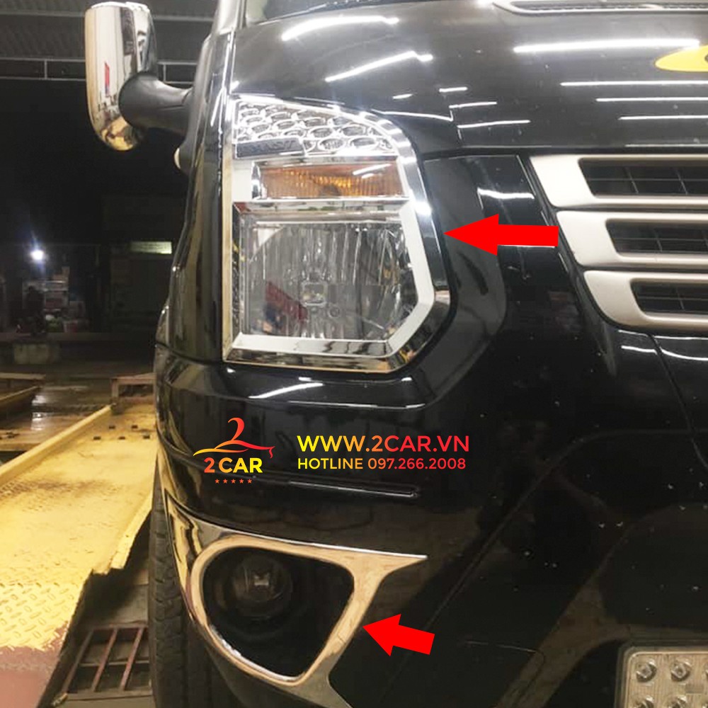 Ốp viền đèn gầm xe Ford Transit 2014-2019 mạ crom cao cấp