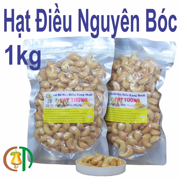 Hạt Điều Rang Muối Bình Phước Nguyên Hạt Bóc Vỏ Lụa 1kg