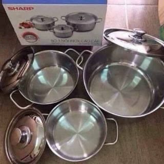 BỘ 3 NỒI SHARP INOX CAO CẤP